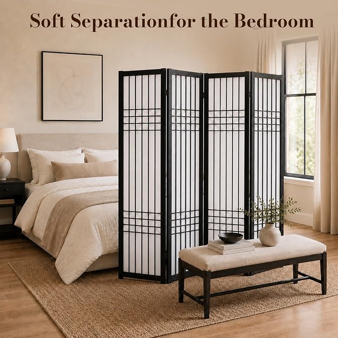 Shoji Room Divider, Lightweight Folding Privacy Screen, Dressing Areas - Image 4