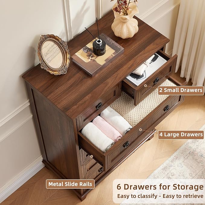 Joaxswe Farmhouse 6 Drawer Dresser - Image 4