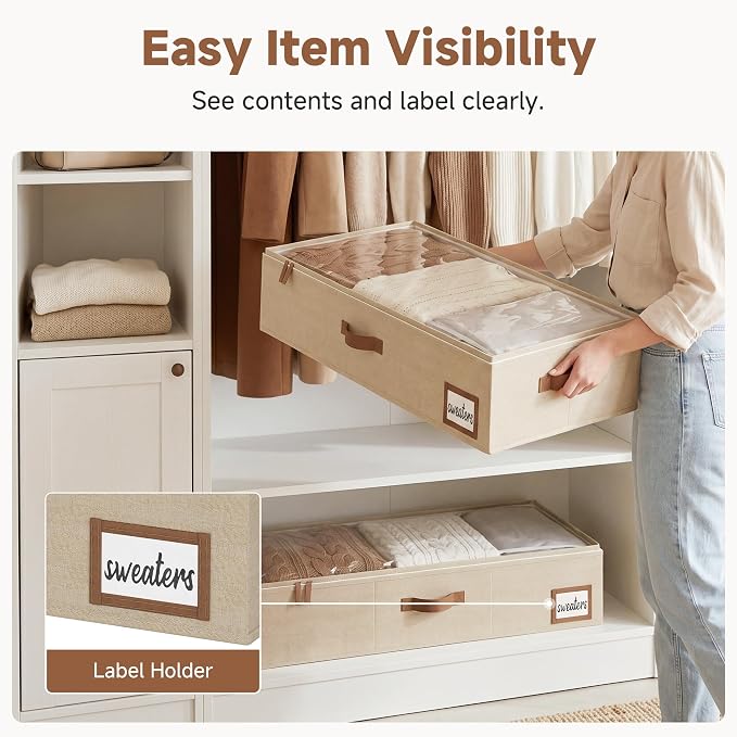 StorageWorks 6 Inch Low Profile Under Bed Storage Containers - Image 3