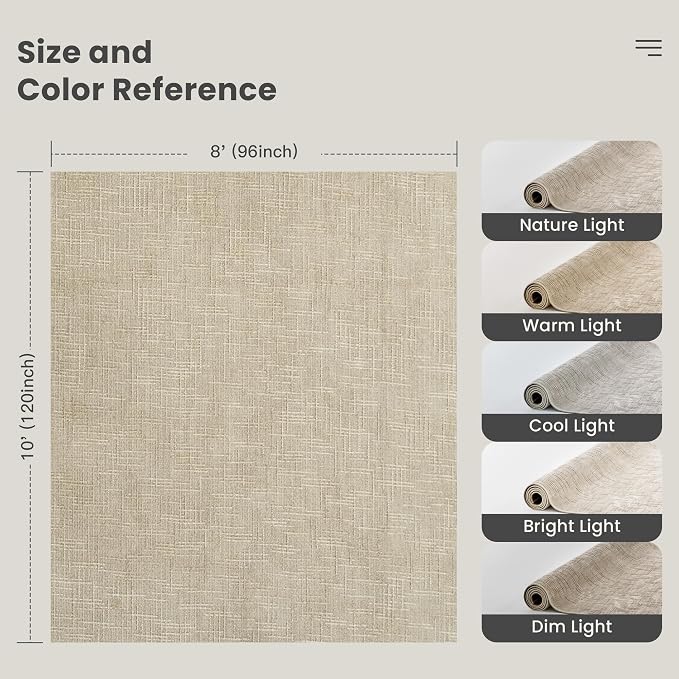8x10 Area Rugs for Living Room, High-Low Pile Washable Rug, Stain Resistant - Image 2