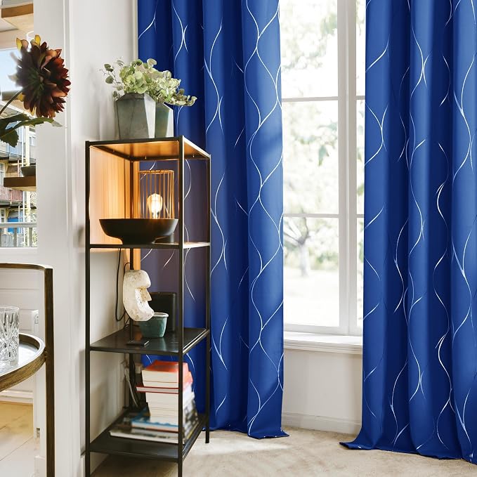 Deconovo Curtains for Living Room, Pattern Blackout Curtains 54 Inches Long | - Image 3