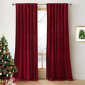 RYB HOME Red Velvet Blackout Curtains 90 inches by RYBHOME