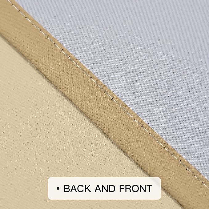 COSVIYA Grommet Blackout Ombre Beige Curtains W52 x L84 Inch | Gradient Light - Image 5