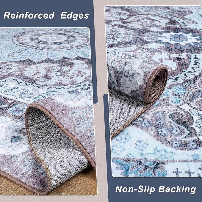 Macgace Washable Vintage Area Rug - Image 4