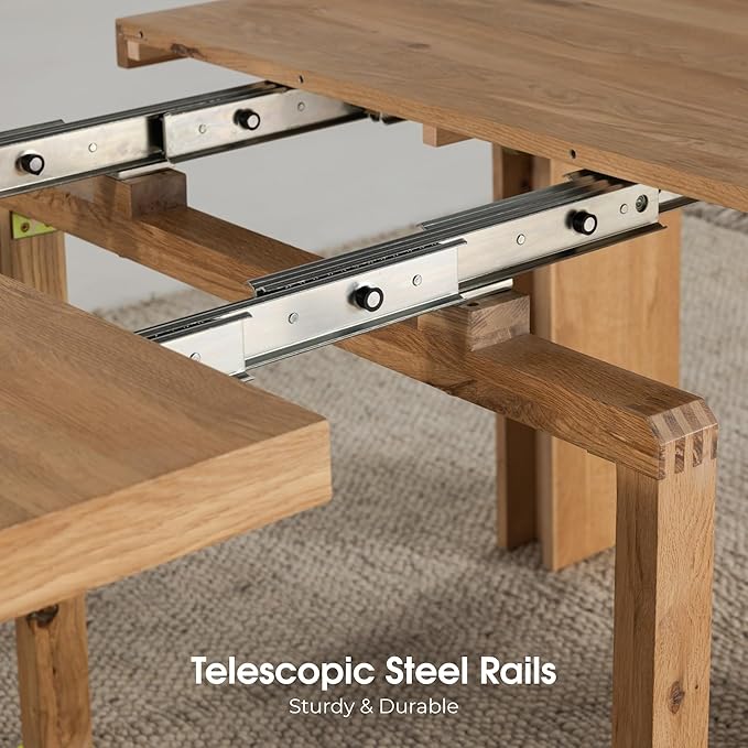 Transformer Table - Solid Wood Extendable Dining Table, Seats 2-12, Extendable Dining Room Table, Space-Saving Furniture, Expandable Dining Furniture (Natural, Table + Bench + Coffee Table)