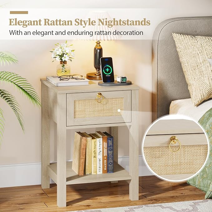 Eclatara Rattan Nightstand: Sturdy Night Stand - Image 5
