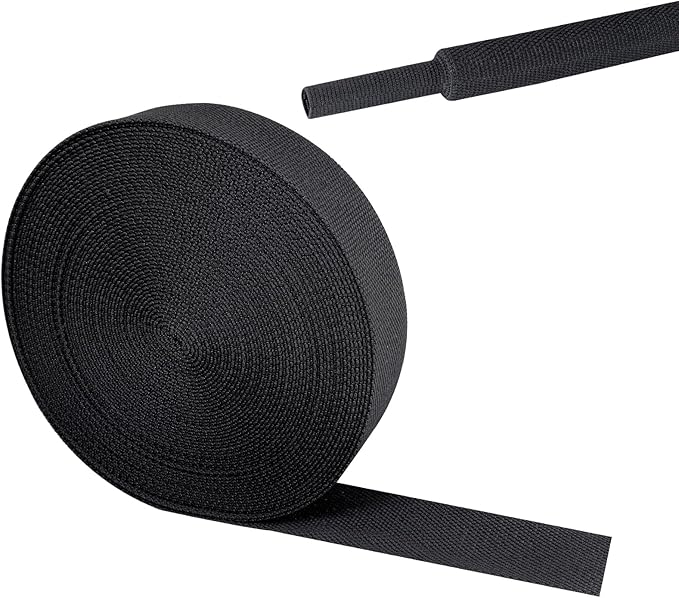 Sonoreboom 2 in 1 Heat Shrink Braided Sleeving Fabric Tubing-Ideal fit Irregular Shape Hose/Cable/Wire (3/4"(19mm), 32FT)