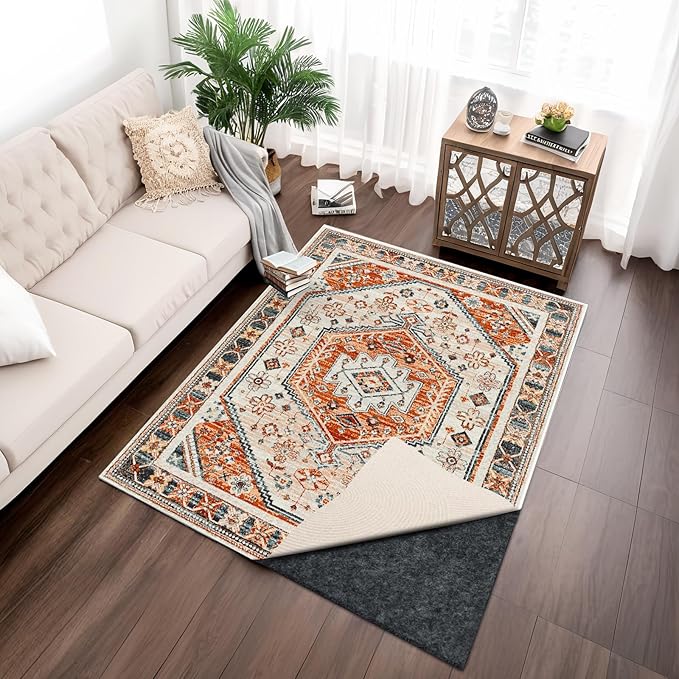 100% Waterproof Rug pad, 8x10 ft Area Rug Non-Slip Rug Pads, Carpet Pads for All Floors and finishes, Felt pad for Hardwood Floors, Keep Carpets in Place Soft and Secure