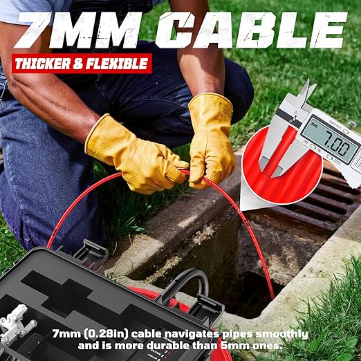 HBUDS Sewer Camera with 512Hz Sonde, Self Leveling 230ft Drain Camera with Meter Counter, 7mm Cable, 9" HD Screen 1080P Plumbing Cameras Snake with Light, 5100mAh Battery Pipe Inspection DVR 32GB