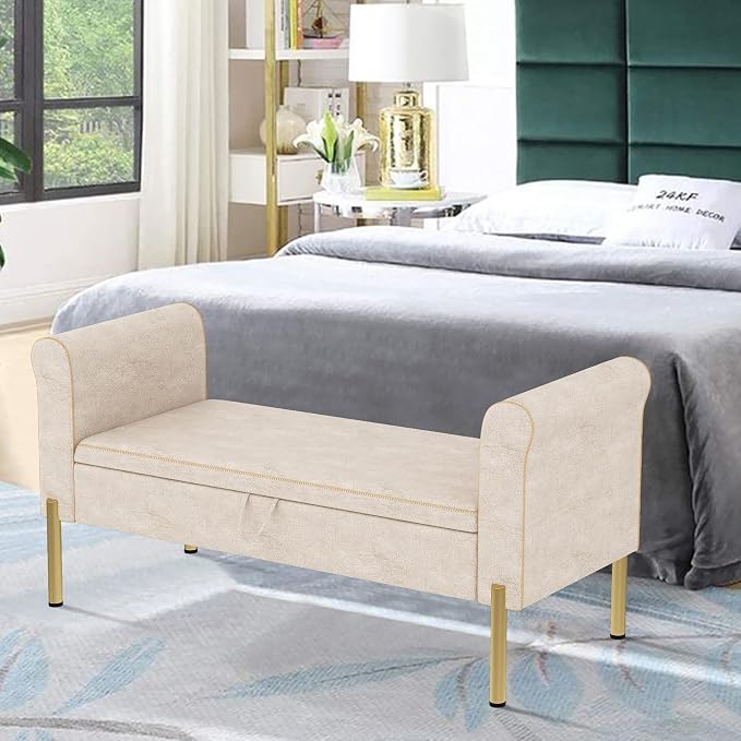 Alunaune Upholstered Storage Bench - Image 4