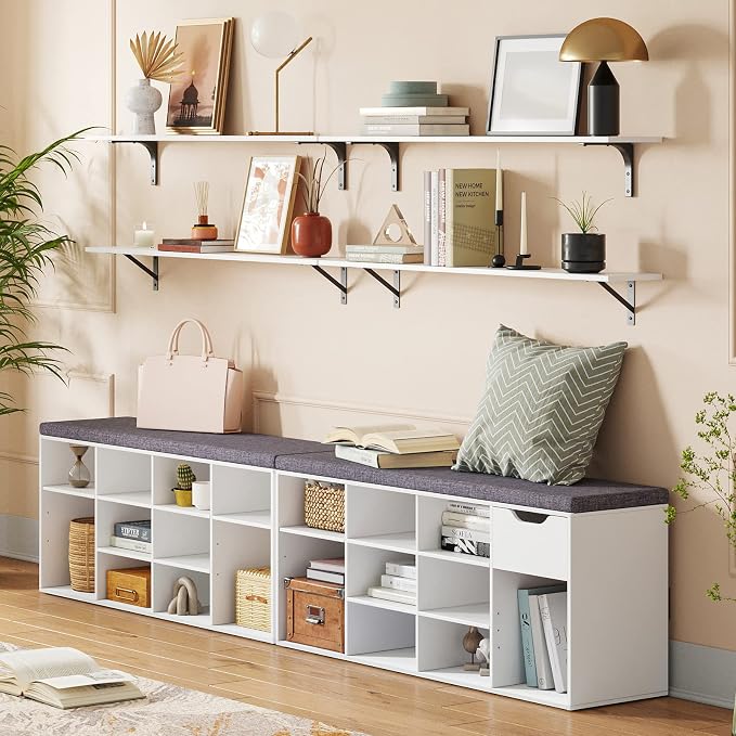 Long Wall Shelves, 39.4 Inch Wall Mounted Shelves - Image 2