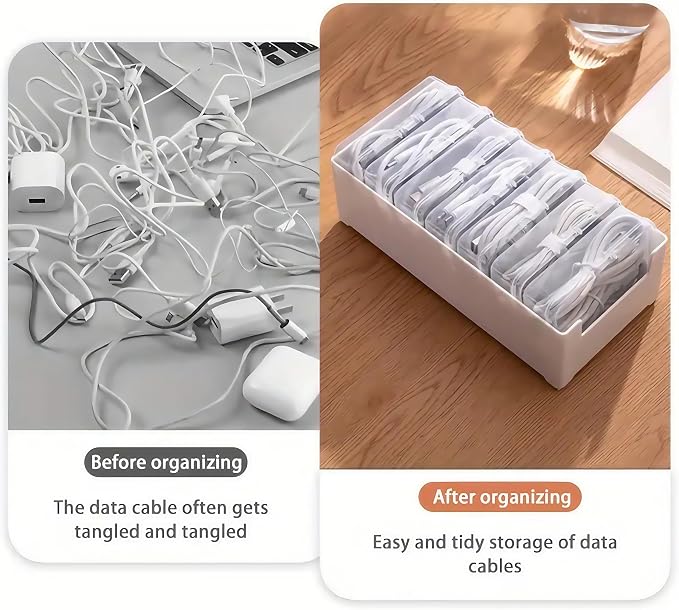7 Grid Clear Cable Organizer Box - Image 2