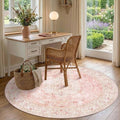 Latte&Fog 6ft Pink Round Area Rug by LatteFog