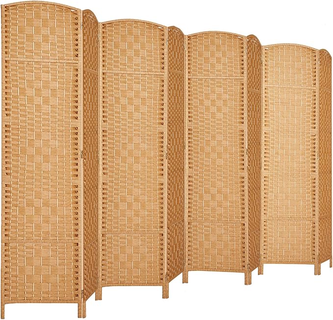 RHF Room Divider Panel, 8 Panel Partition Room Dividers Screen, Light Beige | by RoseHomeFashion