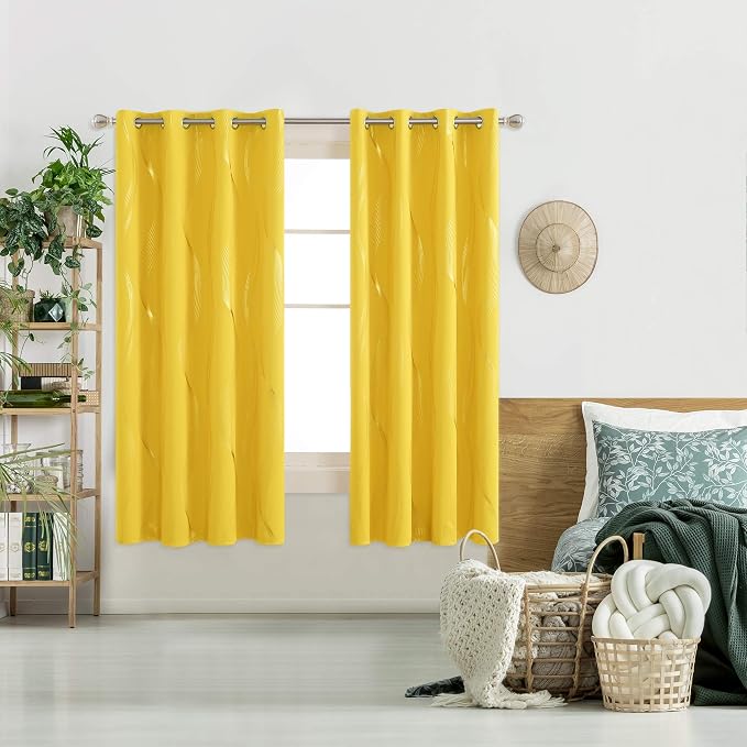 Deconovo Curtains for Living Room, Pattern Blackout Curtains 72 Inches Long | - Image 2