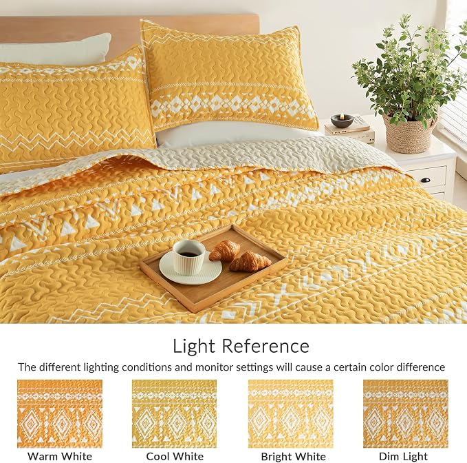 Whale Flotilla Reversible Yellow Quilts Queen Size - Image 5