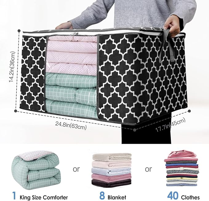 Storage Bags 100L 3Pack Clothes Organization and Storage Containers | Large - Image 2