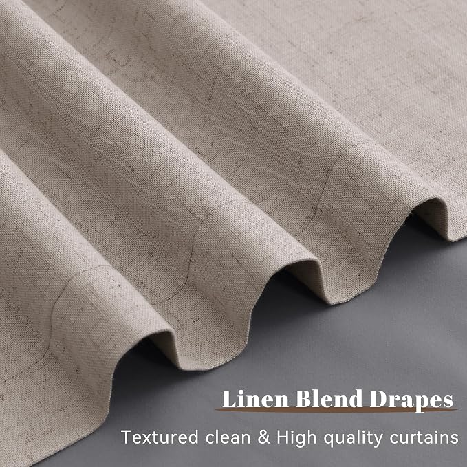 Apricot Linen 100% Black Out Curtains - Image 8
