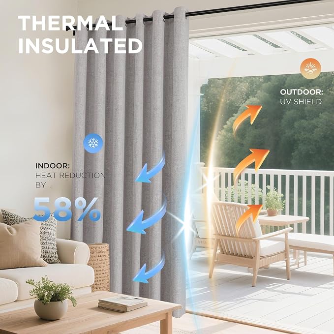 Joydeco Blackout Curtains 63 Inches Long 2 Panels Burg, Room Darkening Curtains - Image 4
