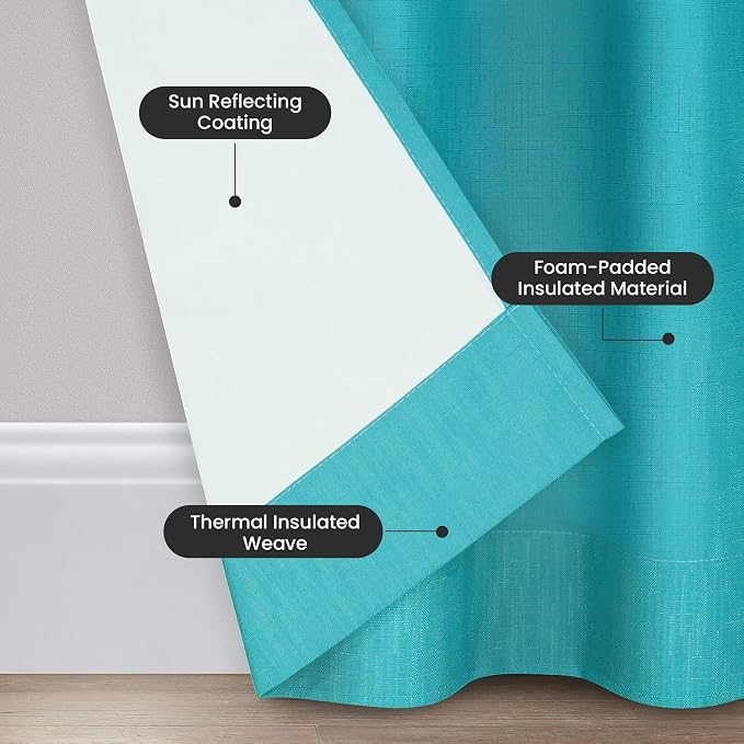eclipse Kendall Modern Blackout Thermal Rod Pocket Window Curtain - Image 4