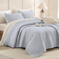 CozyTide Oversized King Bedspread 128"x120", Stone-Washed Cotton Light Blue by CozyTideComforterSet