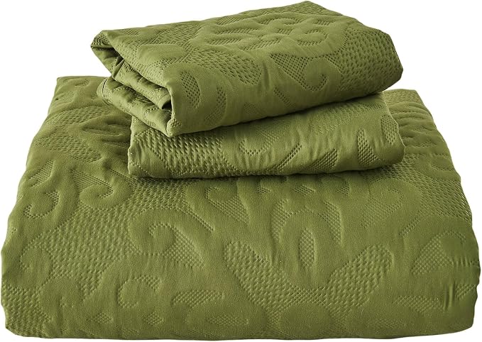 Kingnex Oversized King Bedspreads 128x120 Olive Green | Lightweight, Extra Wide - Image 9