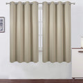 Beige Thermal Blackout Curtains/52 x 63 Inch/Set of 2 Panels Room Darkening by Lemomo