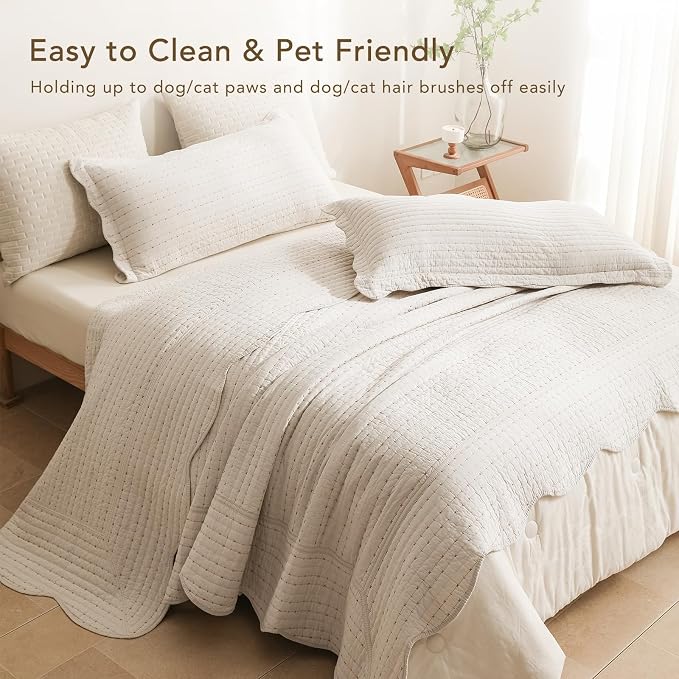Lady Ann Oversized King Bedspreads 128x120, Lightweight Quilted Wheat Coverlet - Image 8