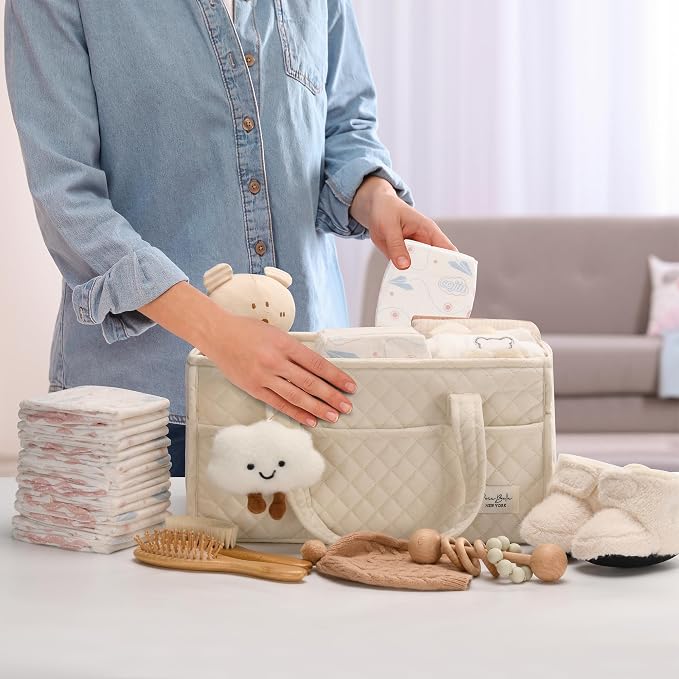 Baby Diaper Caddy Organizer, Baby Basket Shower Gift, Portable Changing Table - Image 9