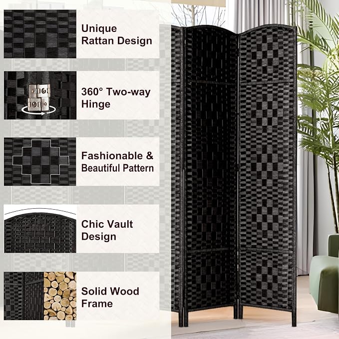 RHF Room Divider Panel, Partition Room Dividers, 8Panel Privacy Screen - Image 4