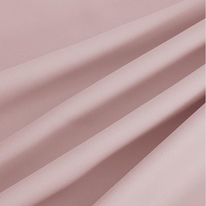 NICETOWN Blush Pink Room Darkening Curtains 50 Inches Long 2 Panels - Image 8