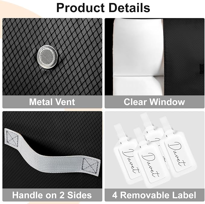Comforter Storage Bag -130L Large Capacity Blanket Storage Bags 3-Layer Ultra - Image 5