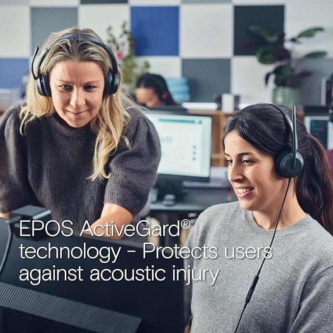 EPOS IMPACT 760T Dual-Sided Wired Headset for PC with Noise-Canceling Mic, Microsoft Teams Certified USB C and USB A, In-Line Controls, Super Wideband Audio, Comfortable for Office Calls & Remote Work