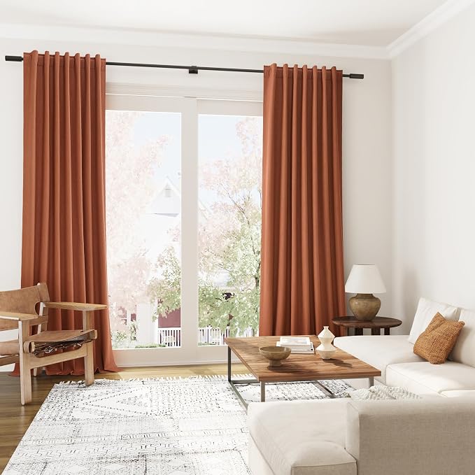 Joywell 100% Blackout Linen Curtains 102 Inch Long - Image 6