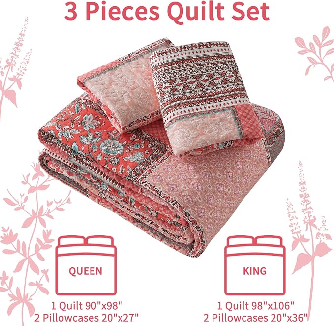 VAPUTAR Cotton King Size Quilt Bedding Sets - Image 6