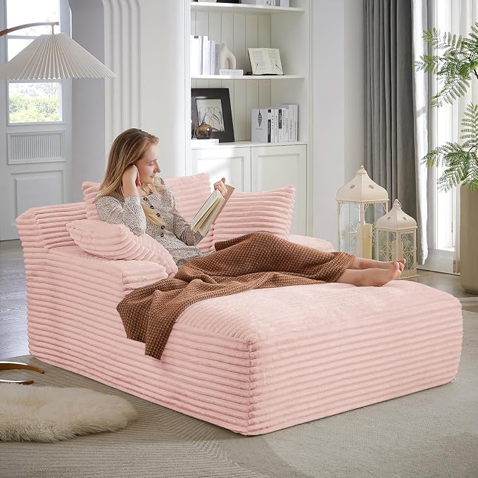 Oversized Chaise Lounge Chair Indoor, Comfy Fluffy Cloud Couch, Modern Deep by JEEOHEY