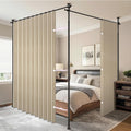 AJAZZ Room Divider Curtain+ Curtain Rods No Drilling Adjustable Tension 43-120× by AJAZZ