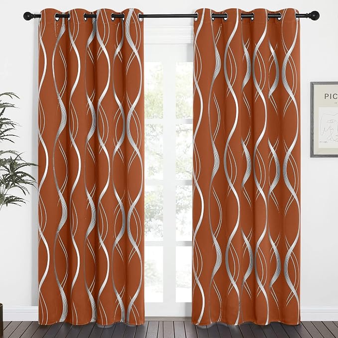 NICETOWN Burnt Orange Blackout Curtains - Image 2
