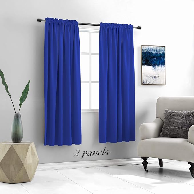 Cobalt Blue Blackout Draperies Curtains - Image 2