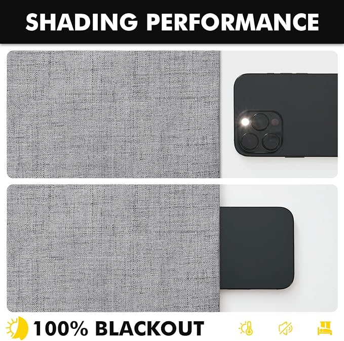 MIULEE 100% Blackout Linen Curtains 42 x 84 Inch Glacier Gray 2 Panels | - Image 7