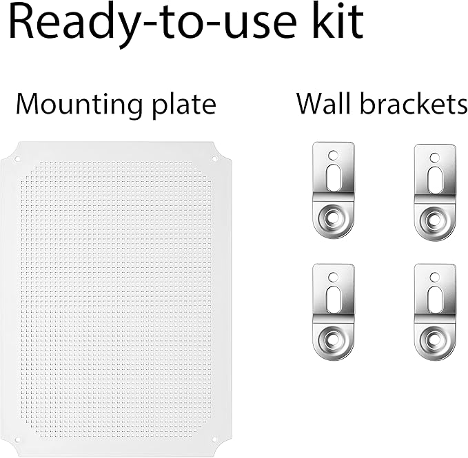 Gratury Junction Box, IP67 Waterproof Plastic Enclosure for Electrical Project, Hinged Grey Cover, Includes Mounting Plate and Wall Bracket (Grey Cover with Inner Door, 16.1"x12.2"x7.1")