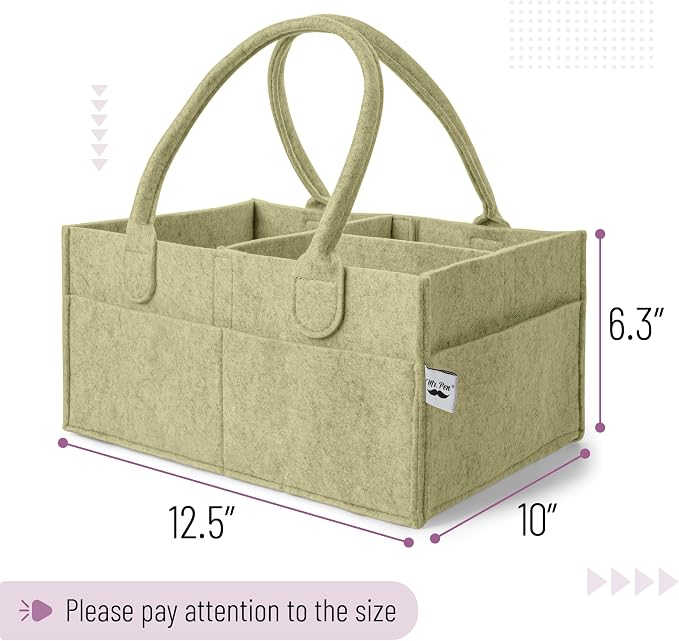 Mr. Pen- Baby Diaper Caddy Organizer, Olive Calm | Nursery Storage Bin and Car - Image 2
