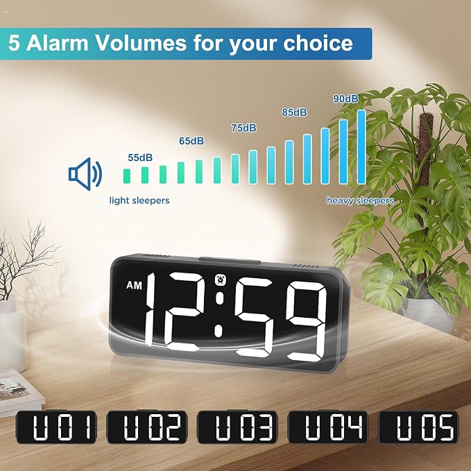Peakeep Small Compact Digital Alarm Clock Plug-in - Image 3
