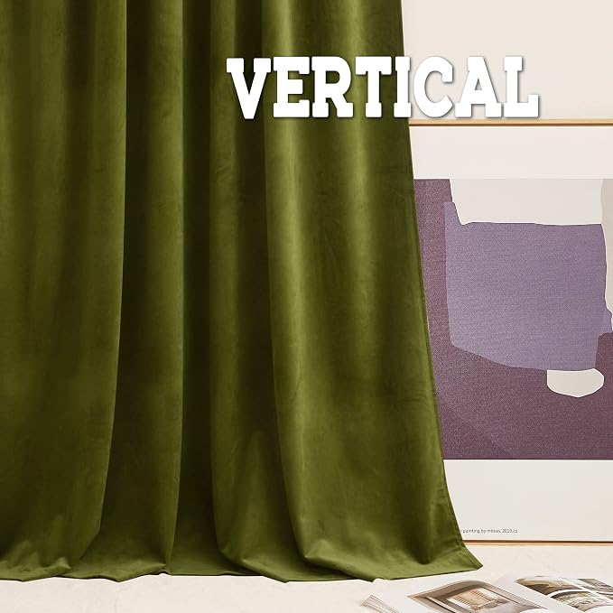RYB HOME Green Velvet Curtains 96 inches - Image 4