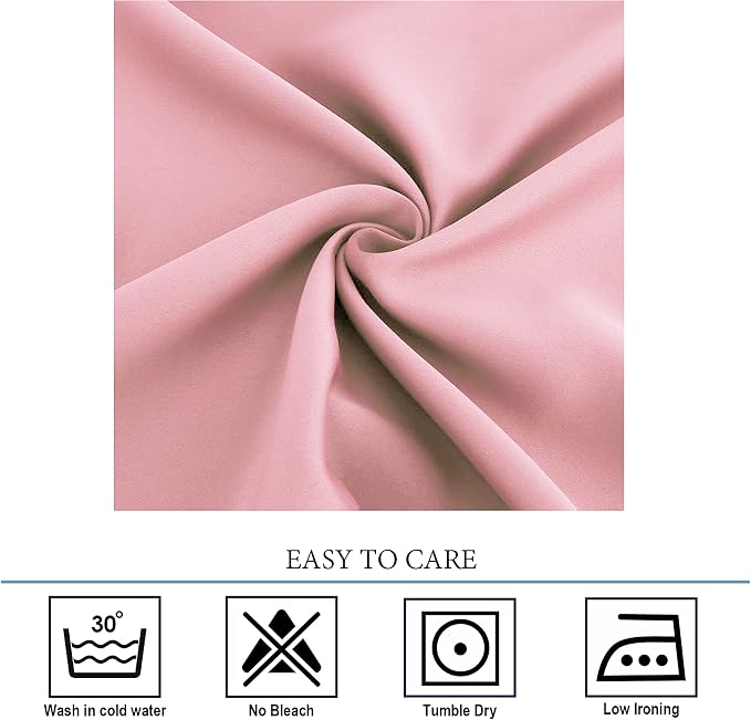 Diraysid Pink Grommet Blackout Curtains - Image 6