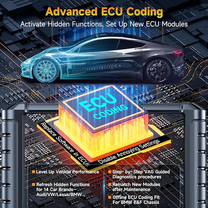 2026 Foxwell NT909 OBD2 Scanner Diagnostic Tool, All System Bidirectional Scanner Code Reader 30+ Resets, ECU Coding, CAN FD/DOIP, V.A.G Guide, 3 Yrs Free Update, Upgrade of NT726 NT809BT