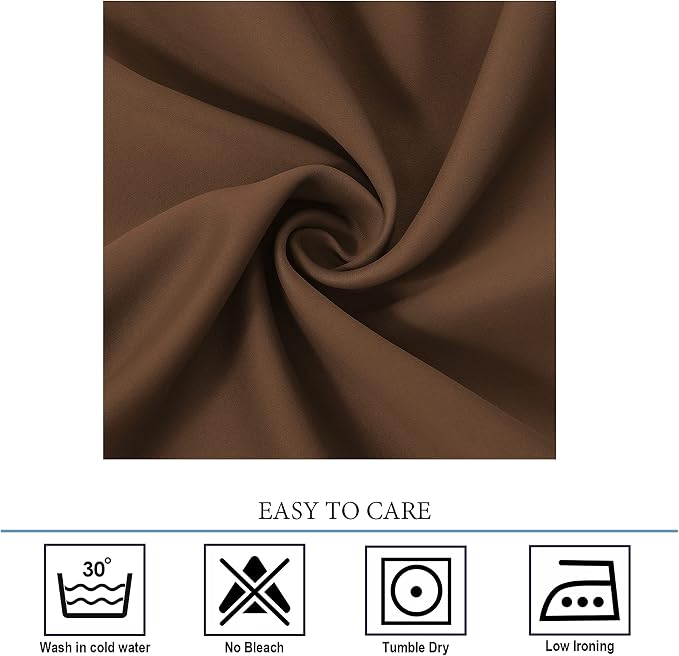 Diraysid Chocolate Brown Grommet Blackout Curtains - Image 5
