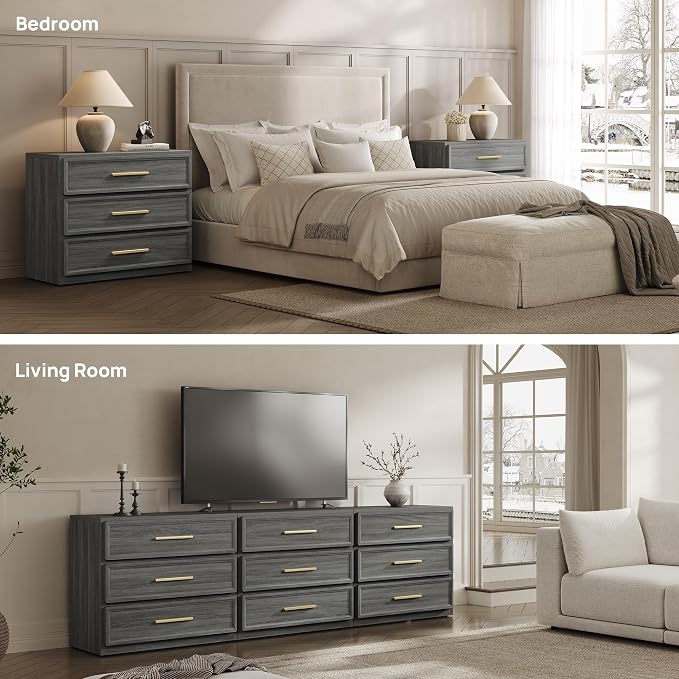 SICOTAS Oversized Nightstands Set of 3 - Image 6