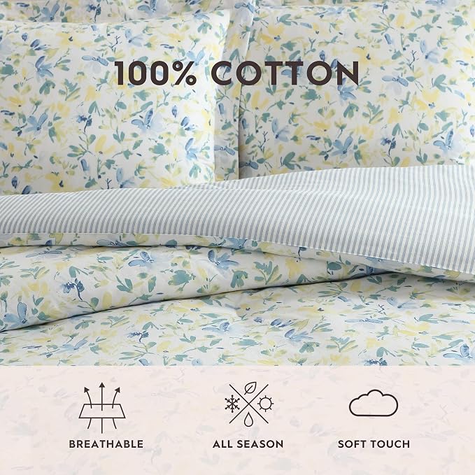 Laura Ashley - Twin Comforter, Soft Reversible Bedding Set, Includes Matching - Image 5