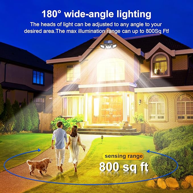 AVJONE Solar Lights Outdoor, 3000LM Super Bright Motion Sensor Outdoor Lights, IP65 Waterproof 6500K Solar Powered Security Flood Light for Garage Yard Patio